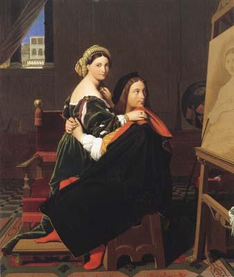Jean Auguste Dominique Ingres Raphael and La Fornarina (mk04) oil painting image